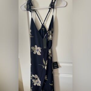 Lulu's Navy Floral High Low Dress